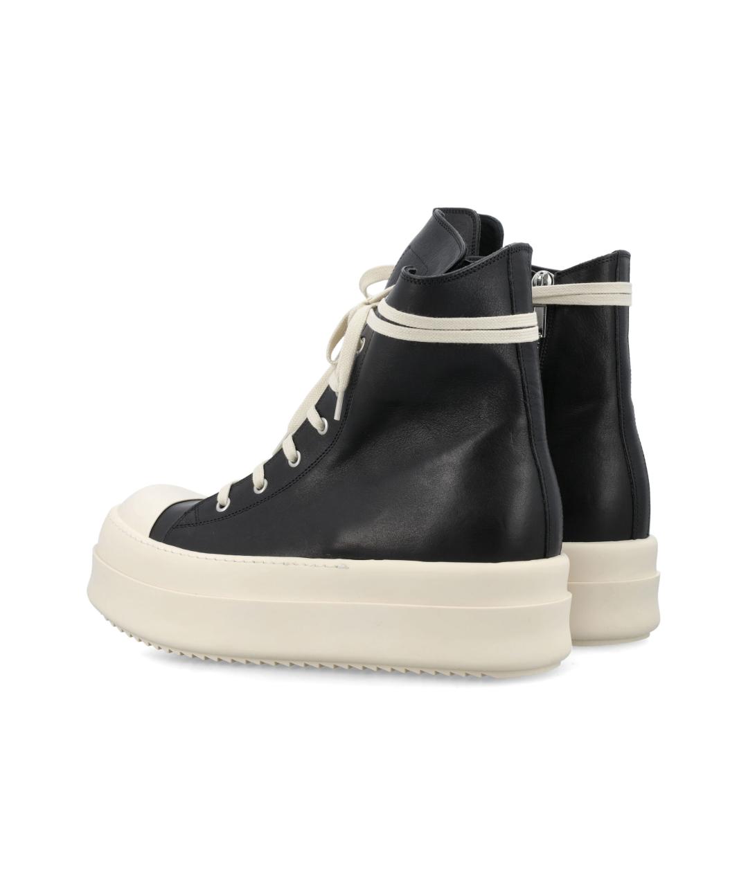 RICK OWENS Черные кожаные кроссовки, фото 4