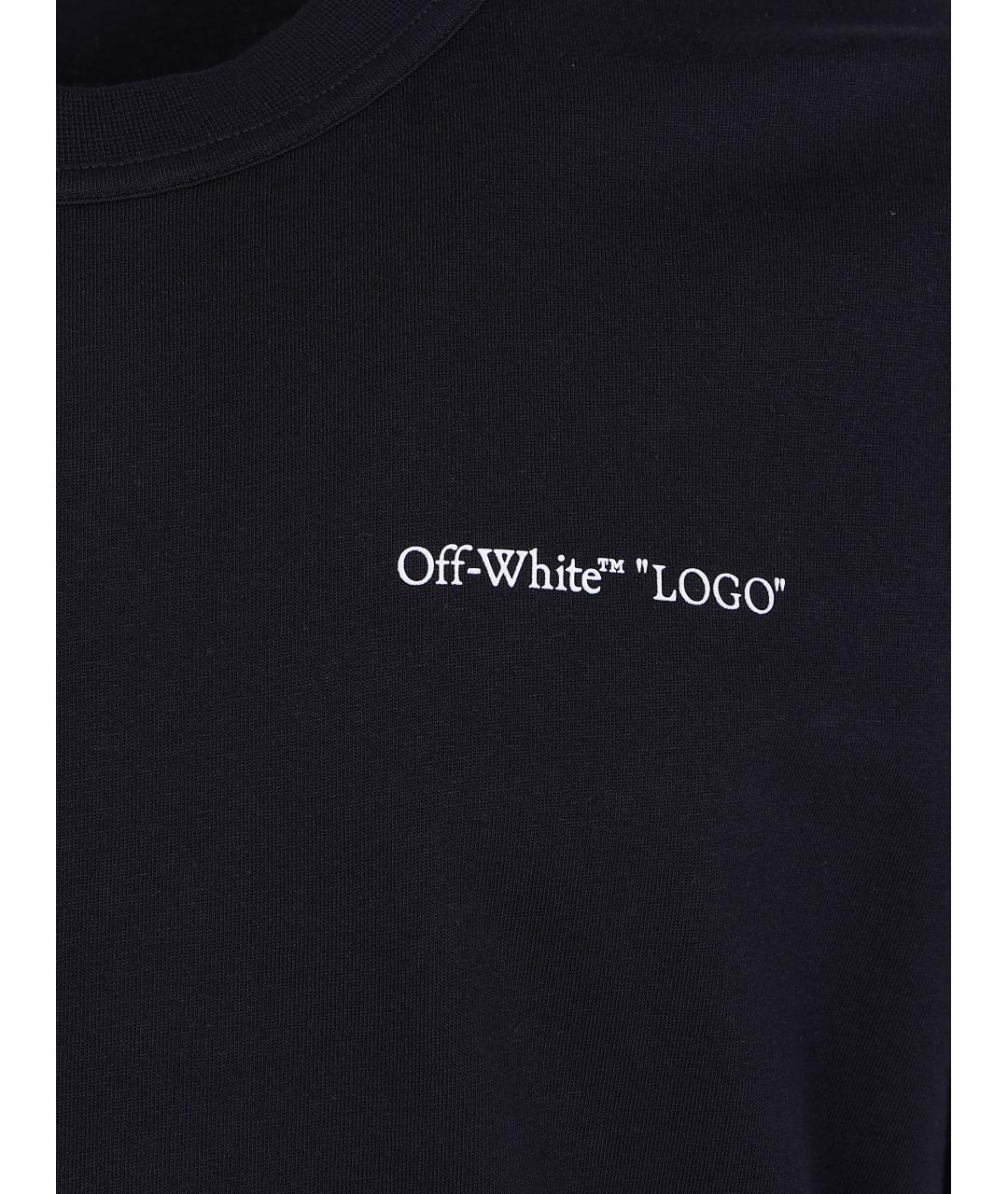 OFF-WHITE Черная хлопковая футболка, фото 3