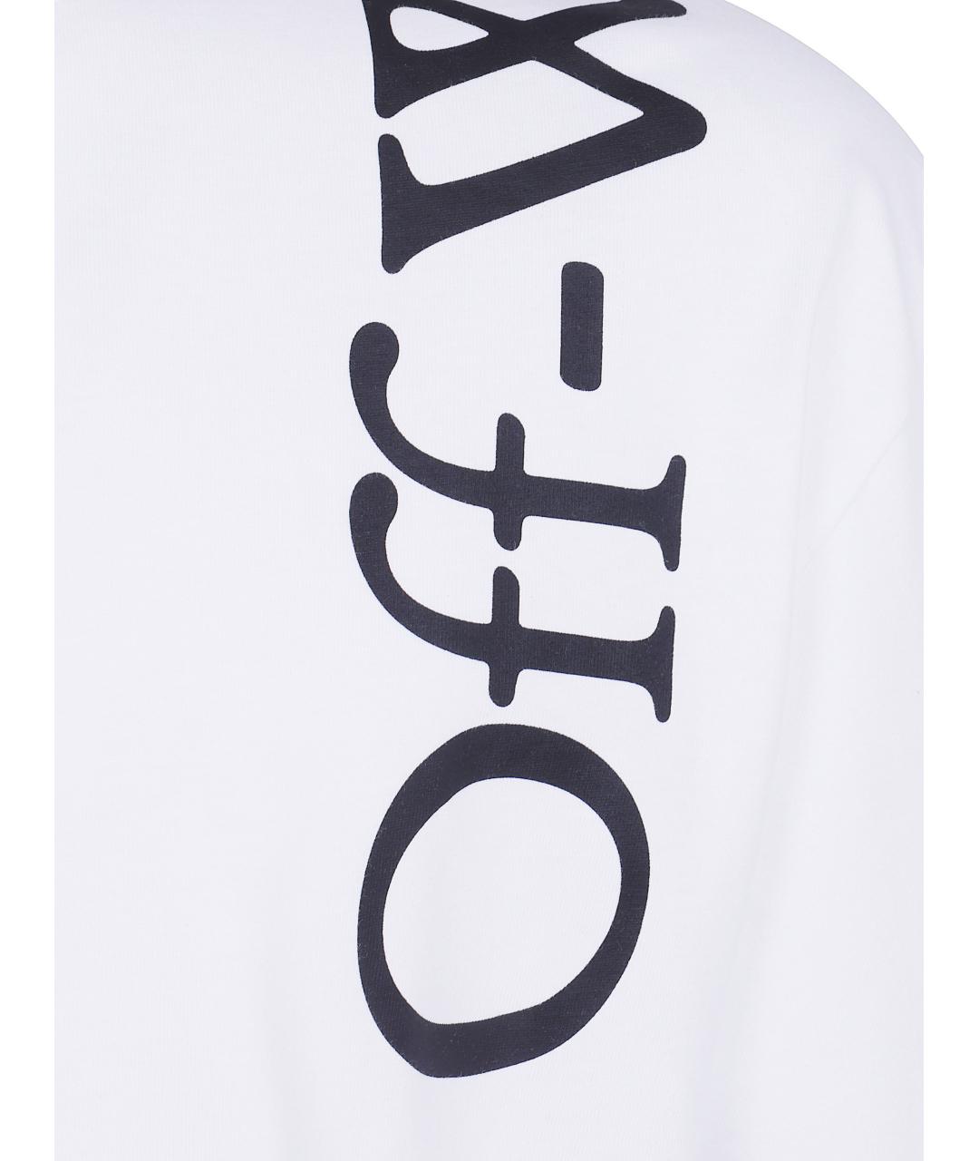 OFF-WHITE Белая хлопковая футболка, фото 3