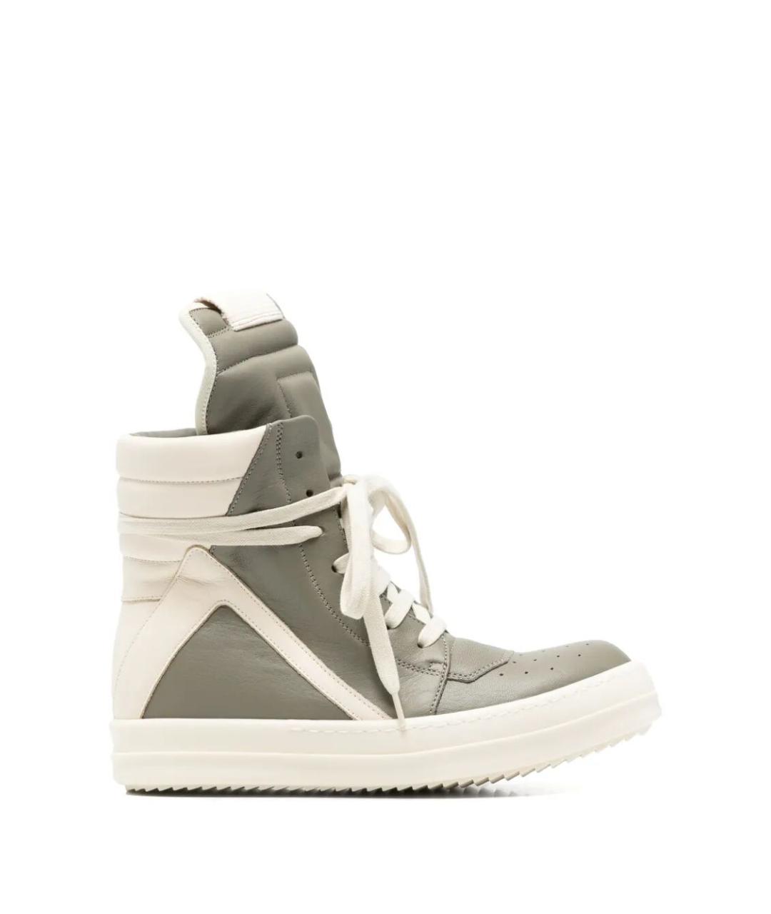 RICK OWENS Серые кожаные кроссовки, фото 1