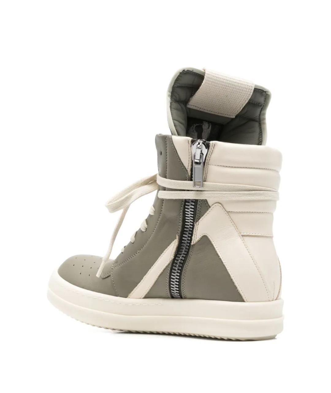 RICK OWENS Серые кожаные кроссовки, фото 2
