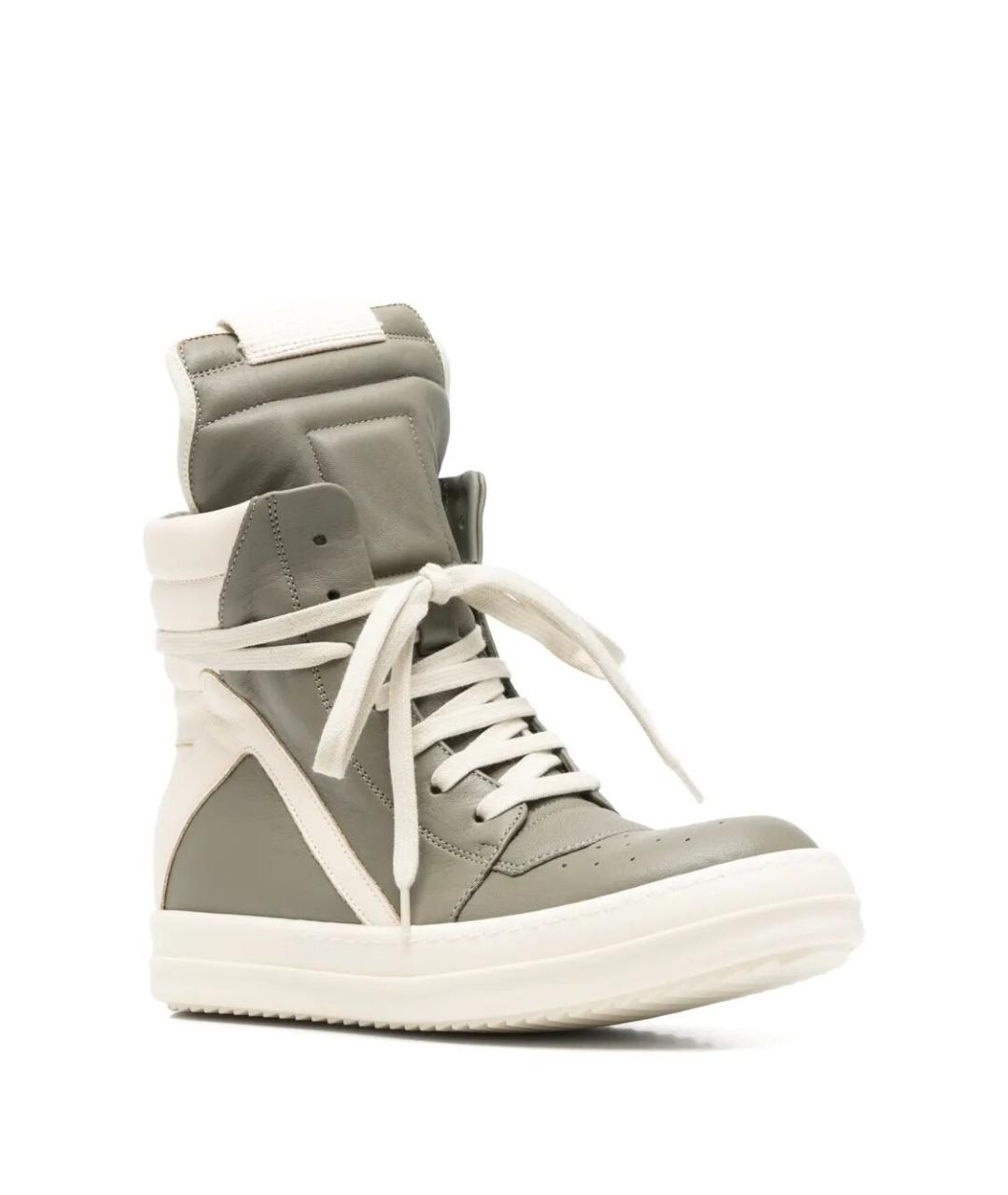 RICK OWENS Серые кожаные кроссовки, фото 3