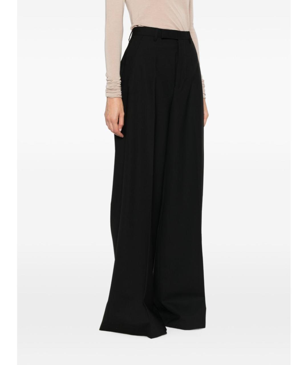 RICK OWENS Черные шерстяные прямые брюки, фото 4