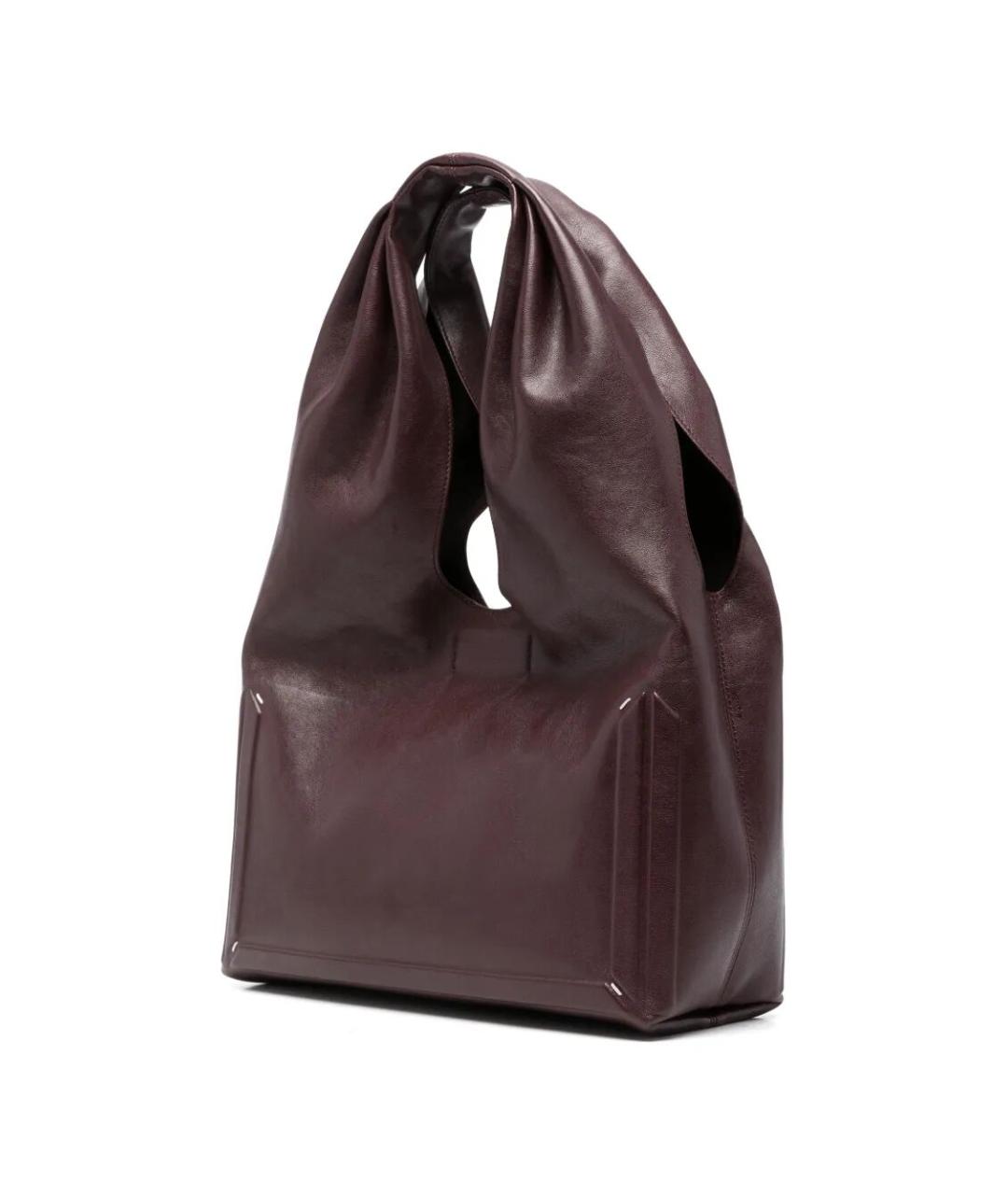 MAISON MARGIELA Бордовая кожаная сумка через плечо, фото 4