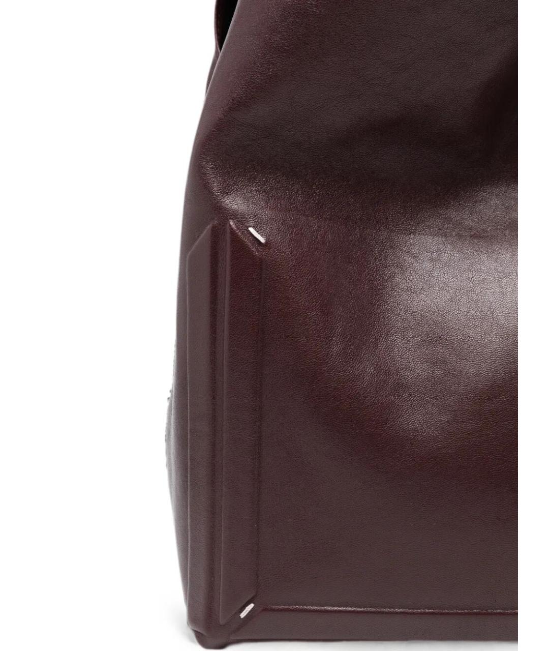 MAISON MARGIELA Бордовая кожаная сумка через плечо, фото 3