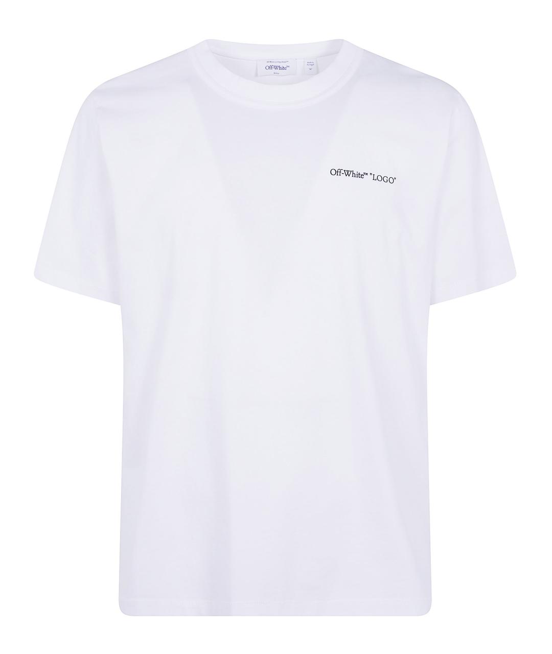OFF-WHITE Белая хлопковая футболка, фото 1