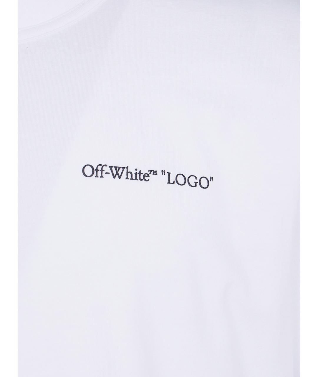OFF-WHITE Белая хлопковая футболка, фото 3