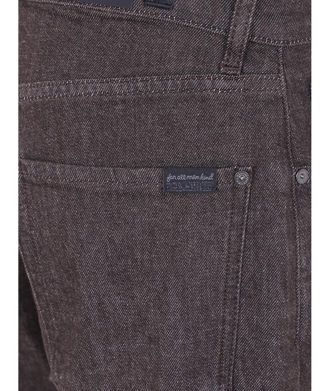 7 FOR ALL MANKIND Коричневые хлопковые повседневные брюки, фото 3