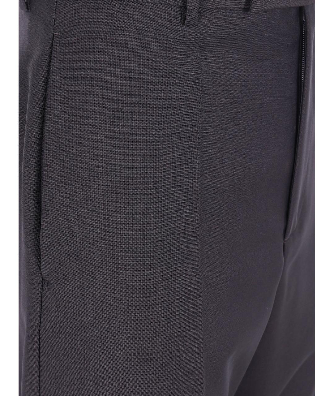 JIL SANDER Коричневые шерстяные повседневные брюки, фото 3