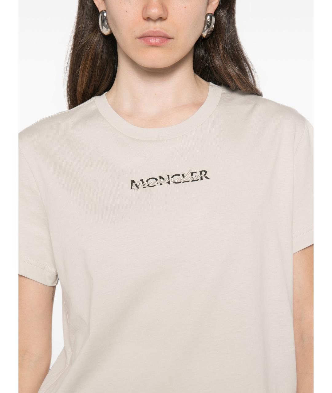 MONCLER Белая хлопковая футболка, фото 2
