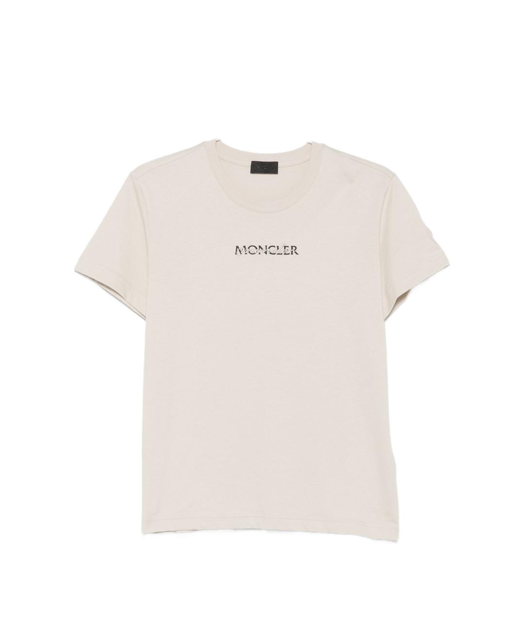 MONCLER Белая хлопковая футболка, фото 1