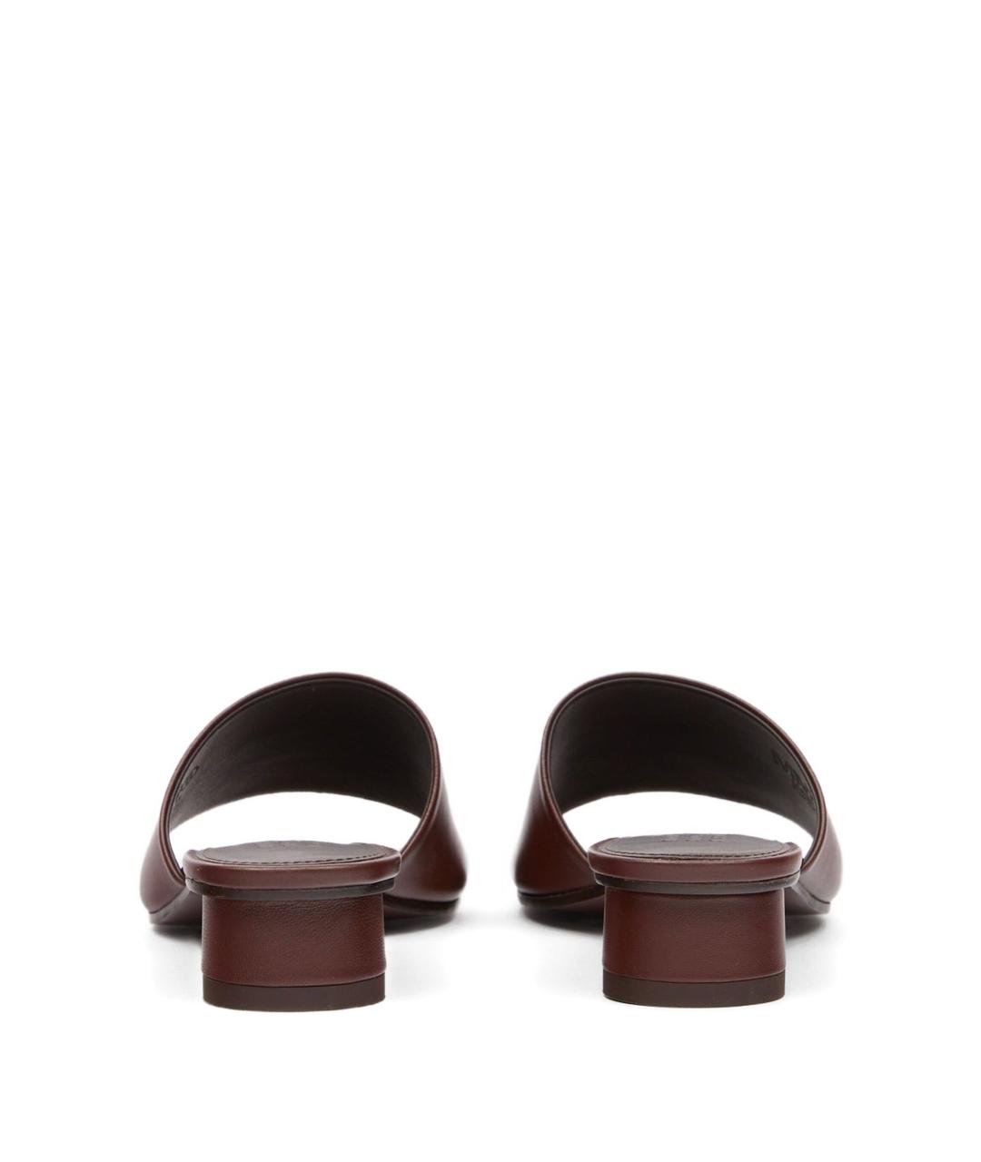 MM6 MAISON MARGIELA Коричневые кожаные мюли, фото 4
