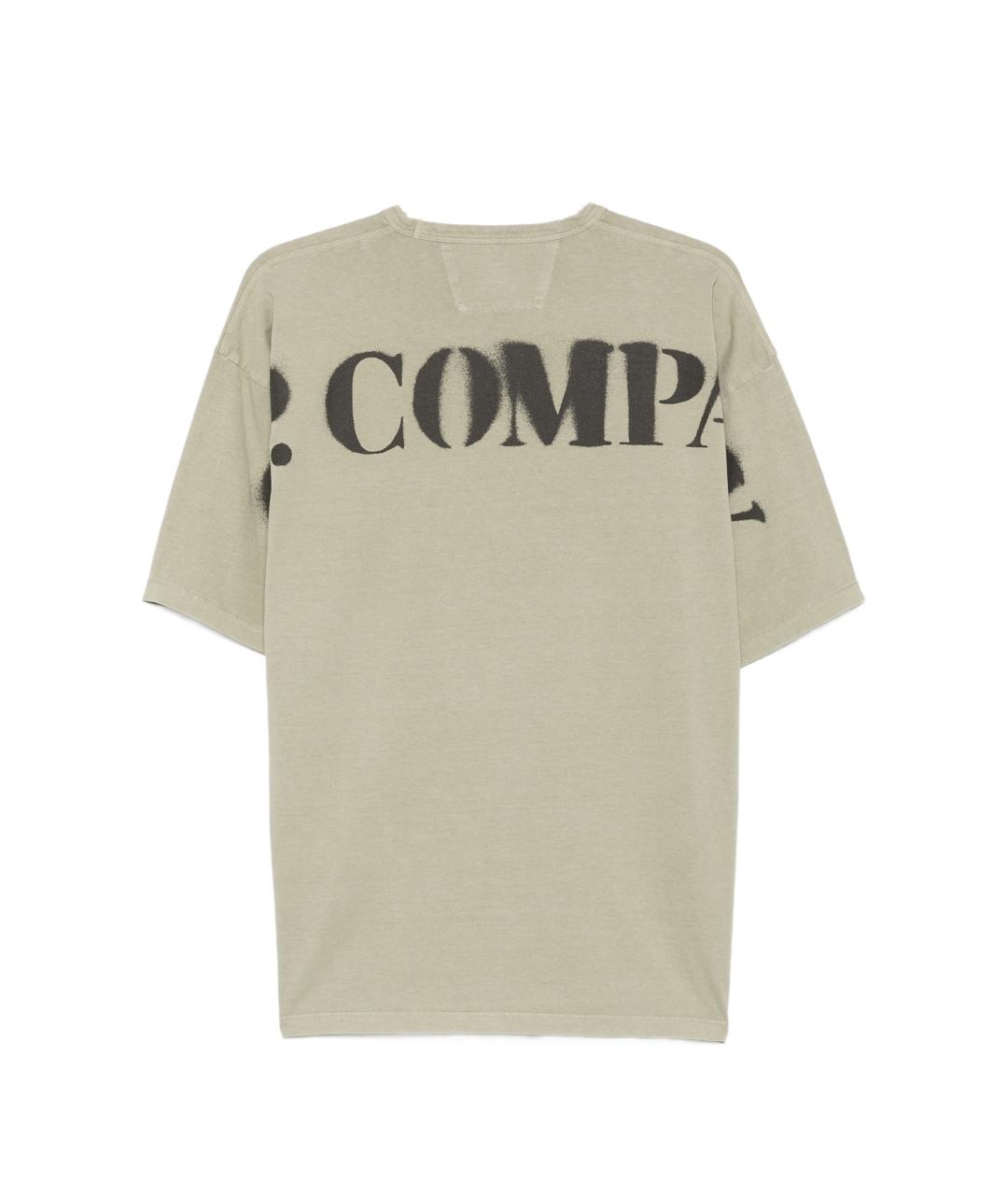 CP COMPANY Бежевая хлопковая футболка, фото 2
