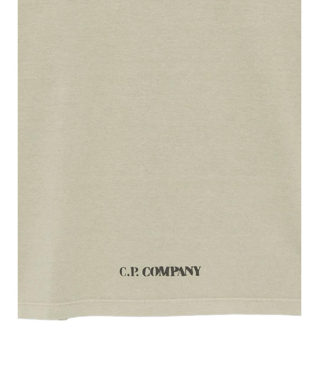 CP COMPANY Бежевая хлопковая футболка, фото 3