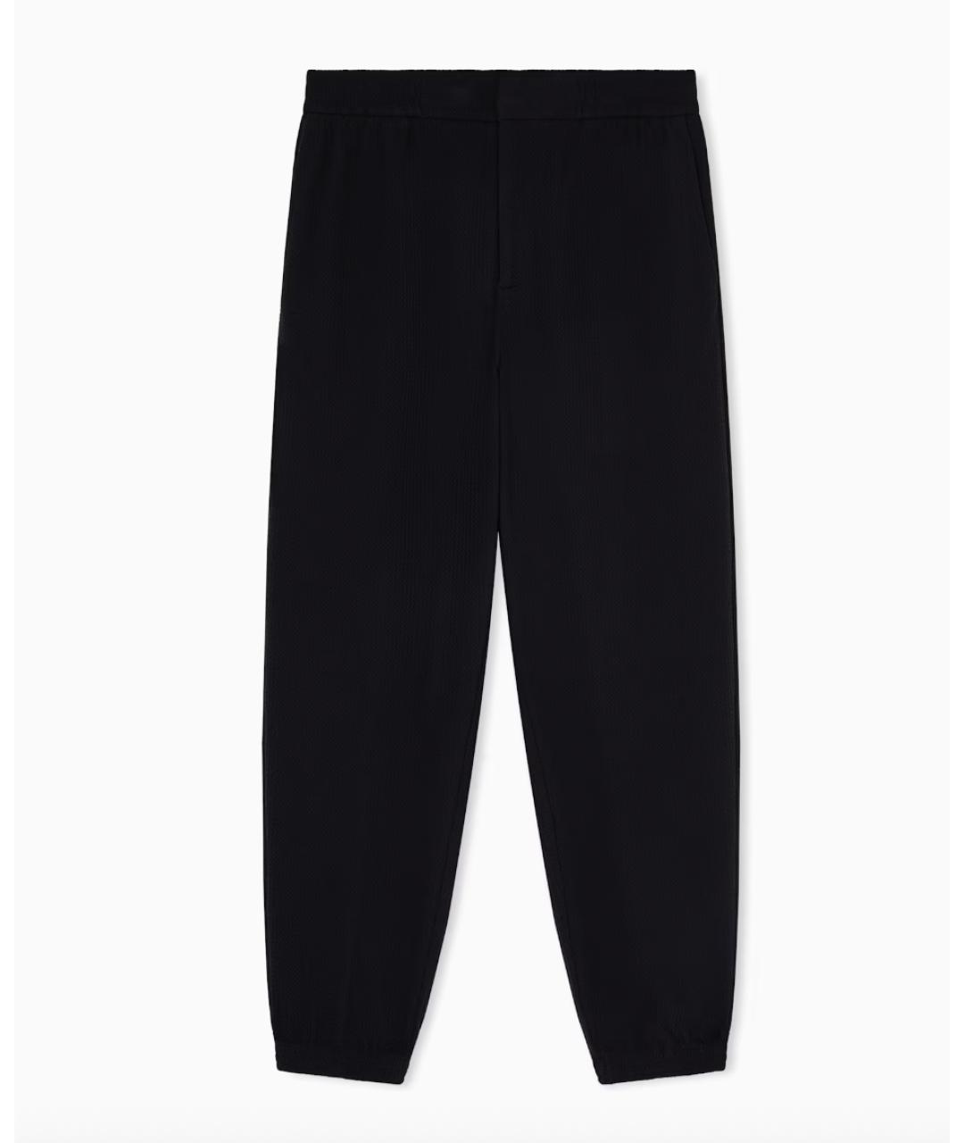 EMPORIO ARMANI Темно-синие полиэстеровые повседневные брюки, фото 7