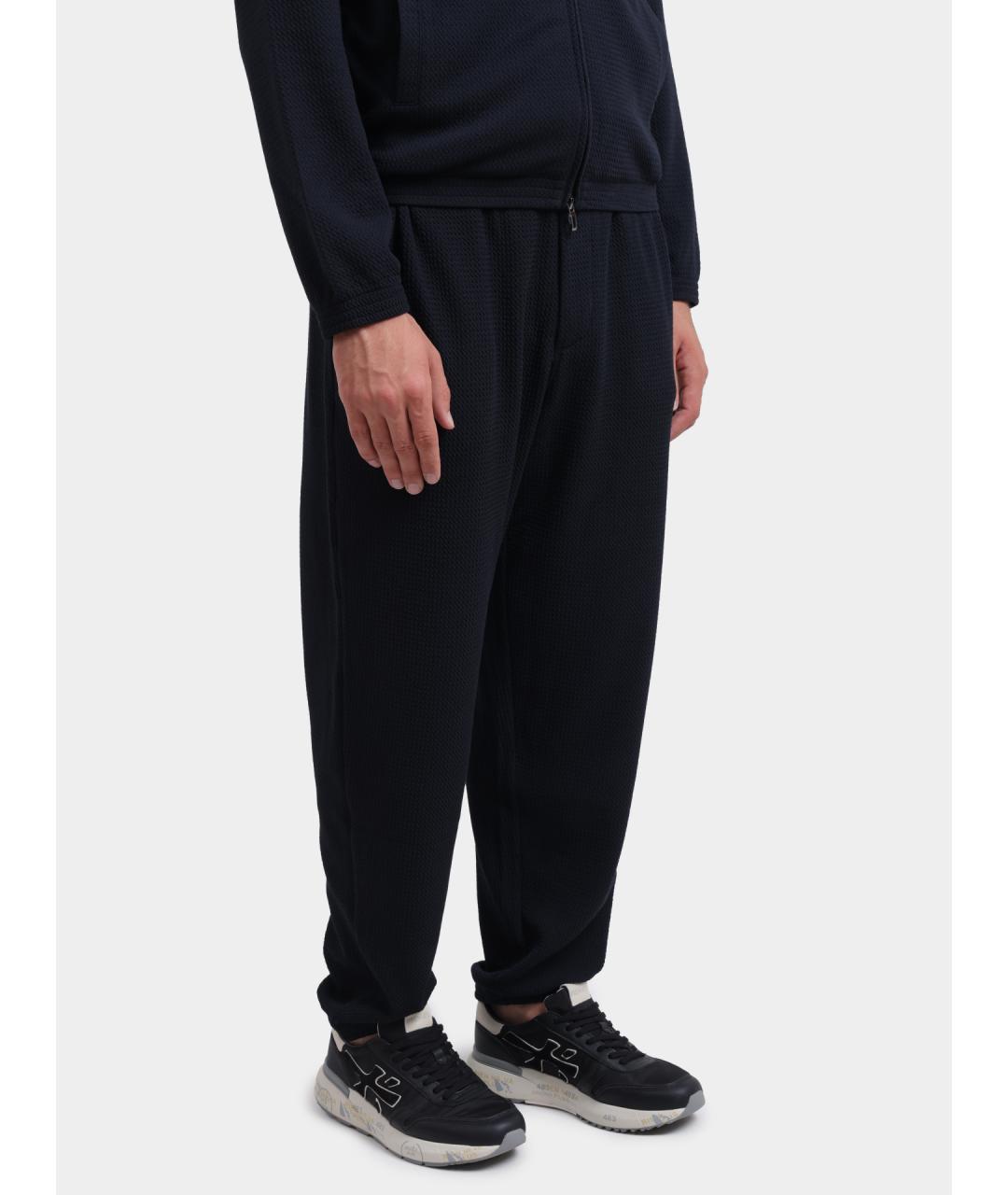 EMPORIO ARMANI Темно-синие повседневные брюки, фото 3