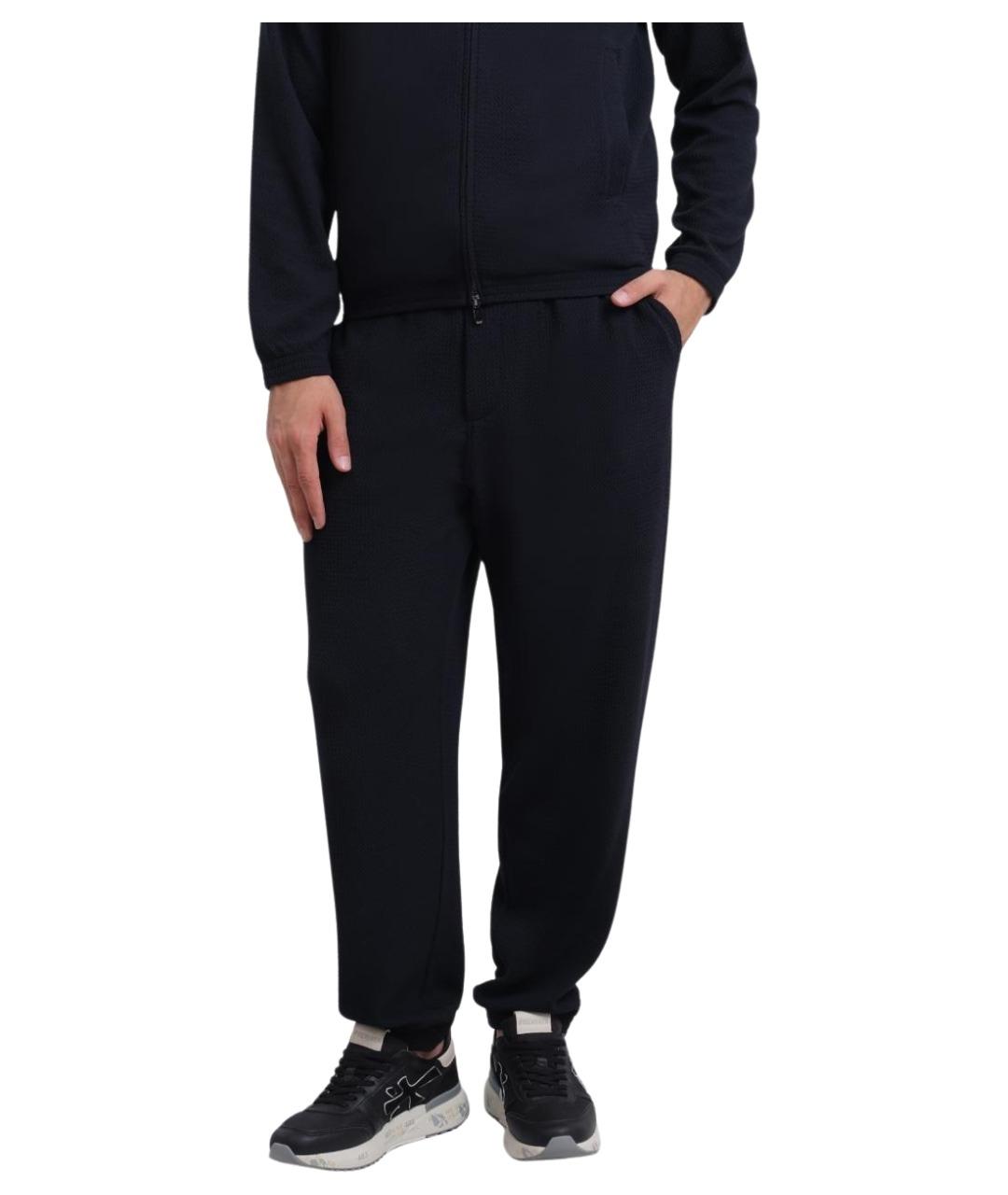 EMPORIO ARMANI Темно-синие повседневные брюки, фото 1