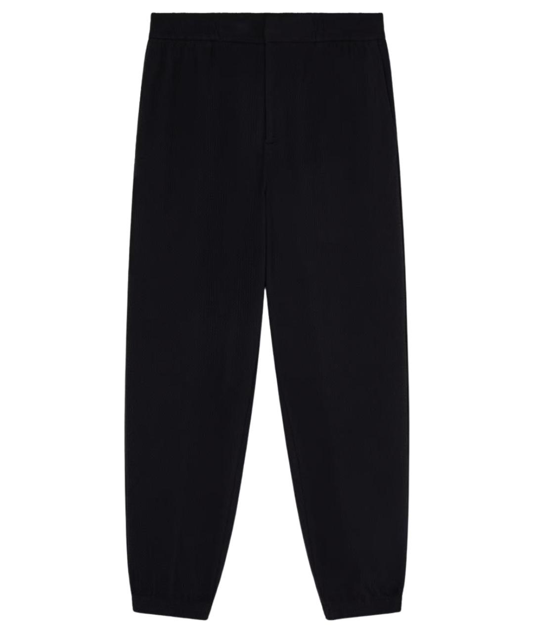 EMPORIO ARMANI Темно-синие полиэстеровые повседневные брюки, фото 1