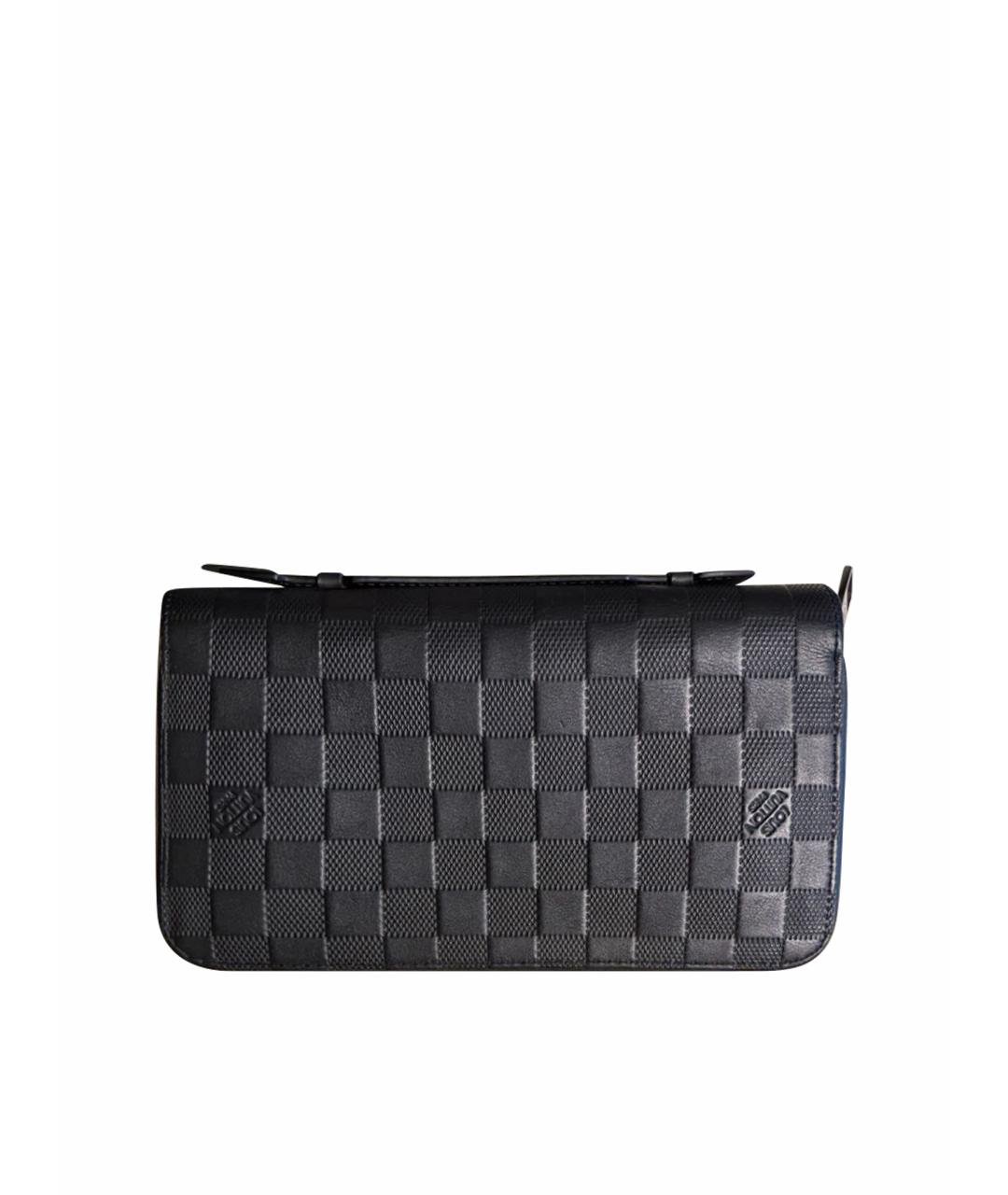 LOUIS VUITTON Черный кожаный кошелек, фото 1