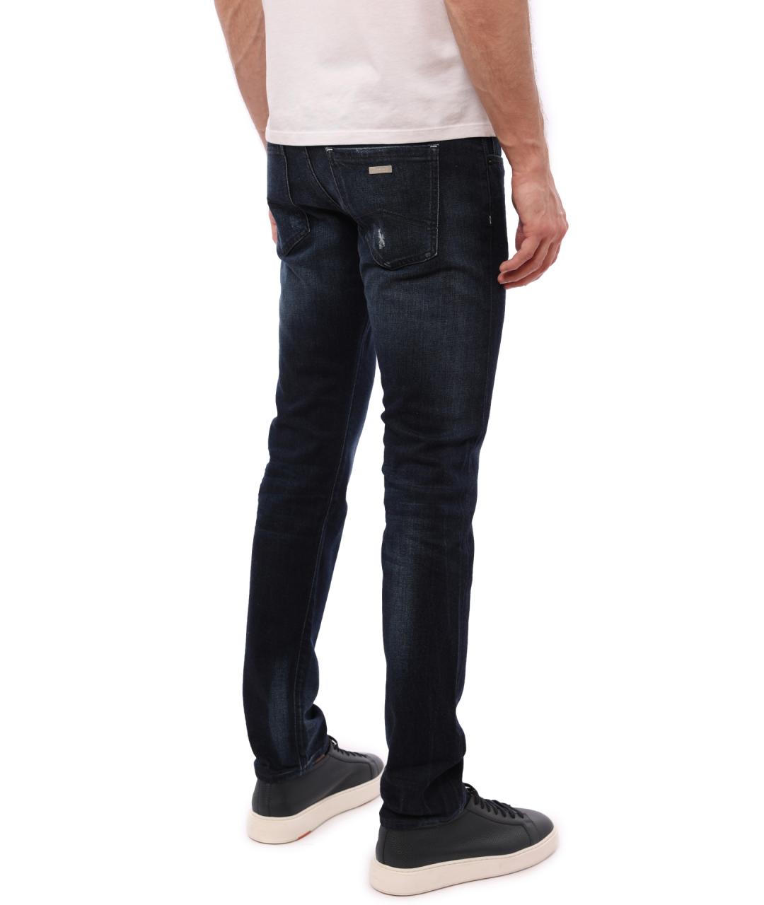 ARMANI EXCHANGE Темно-синие хлопковые прямые джинсы, фото 3