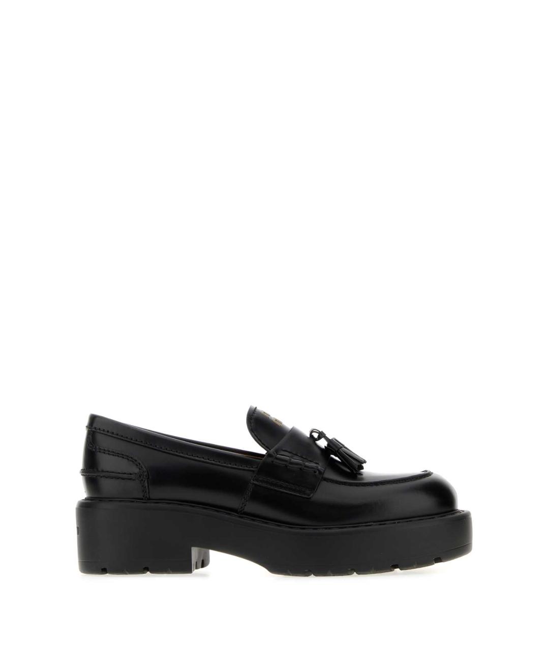 MIU MIU Черные кожаные лоферы, фото 1