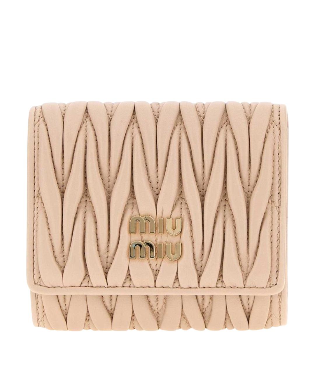 MIU MIU Розовый кожаный кошелек, фото 1