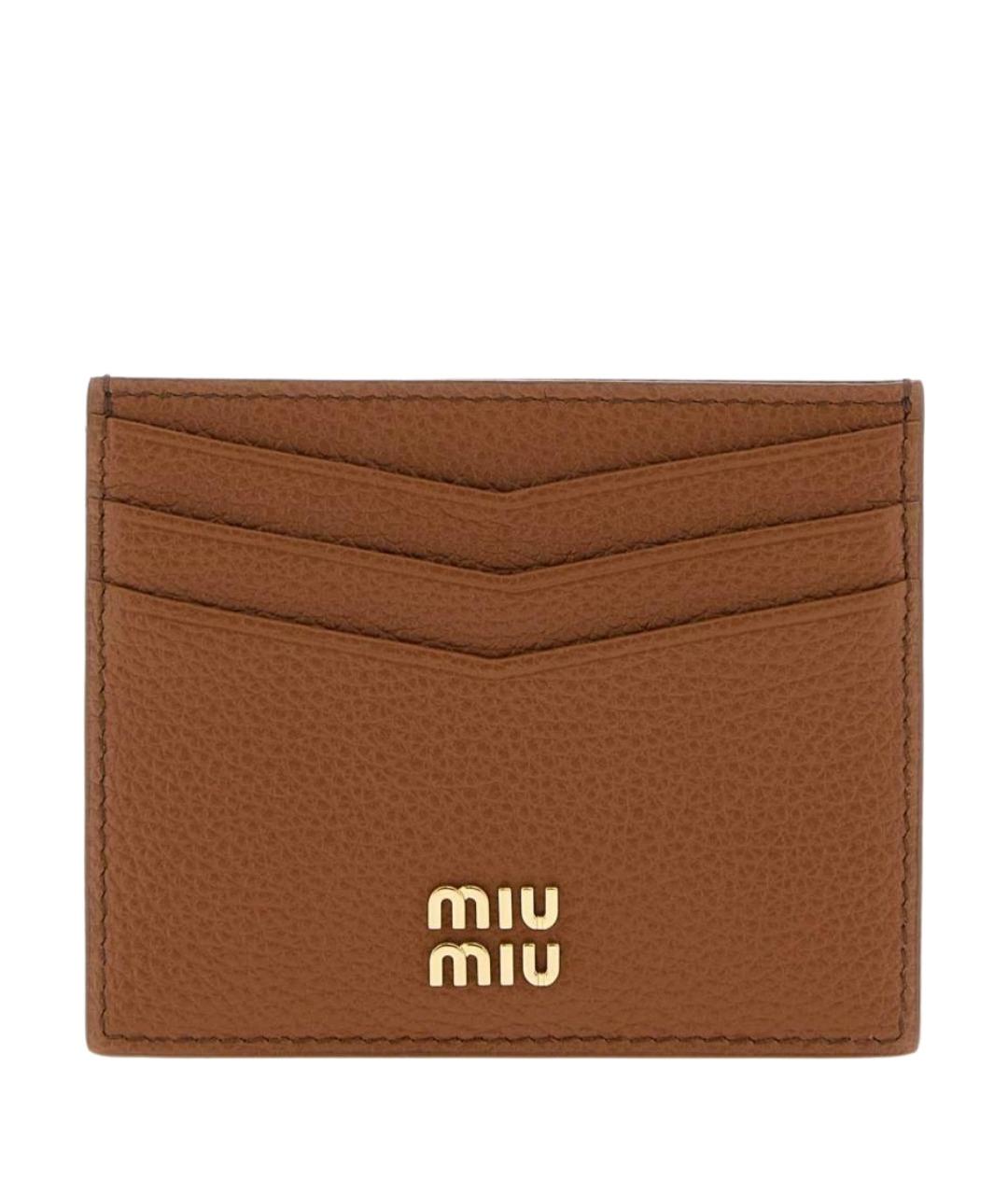 MIU MIU Бежевый кожаный кардхолдер, фото 1