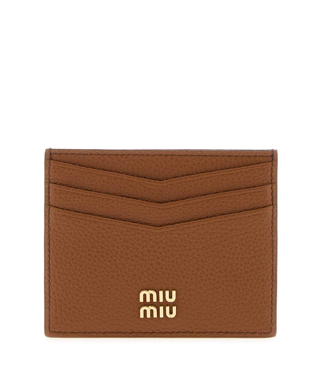 MIU MIU Бежевый кожаный кардхолдер, фото 3