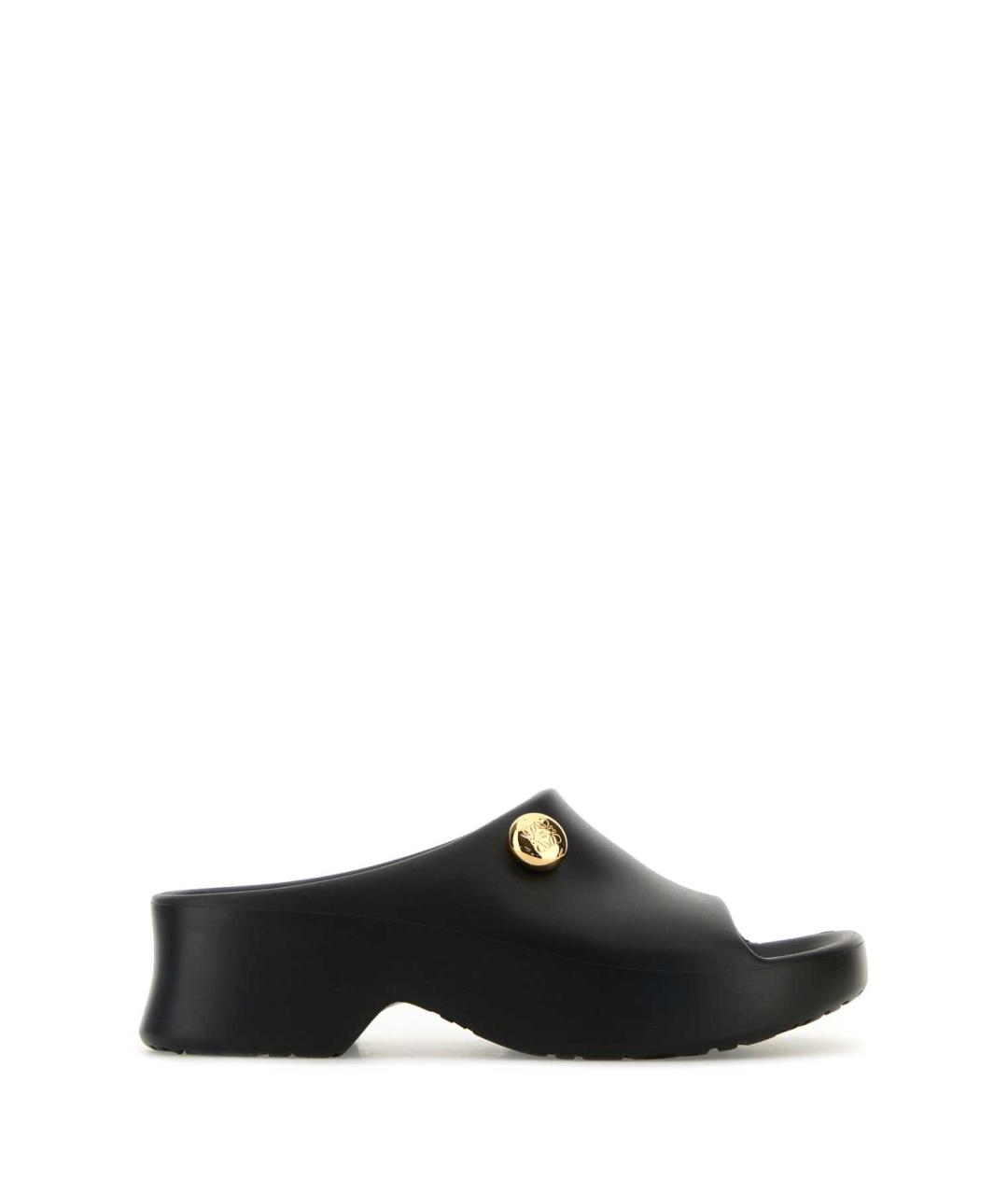 LOEWE Черные резиновые сабо, фото 1