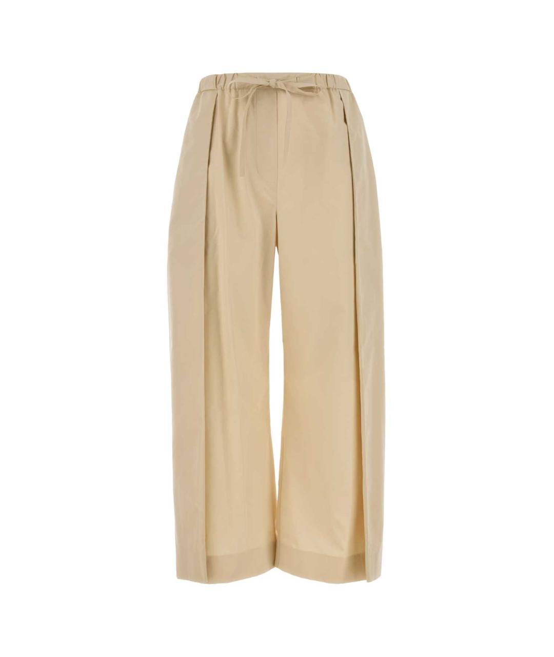 LOEWE Бежевые хлопковые прямые брюки, фото 1