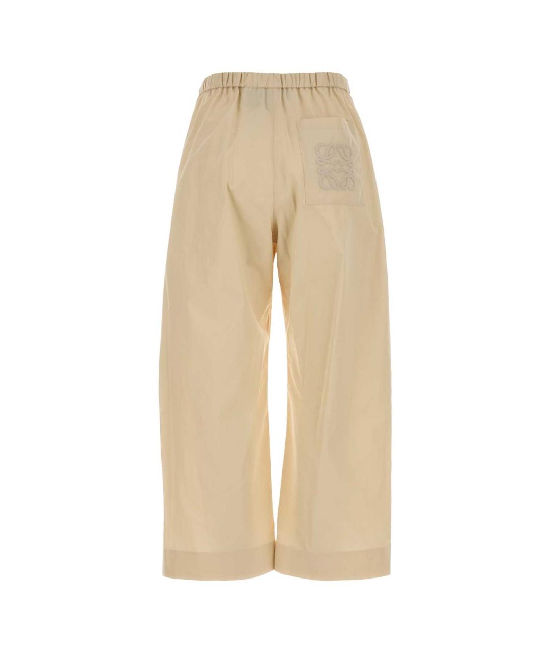 LOEWE Бежевые хлопковые прямые брюки, фото 2