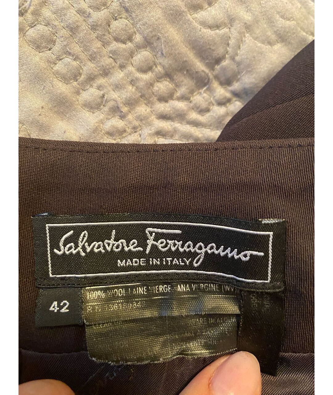 SALVATORE FERRAGAMO Коричневая шерстяная юбка миди, фото 3