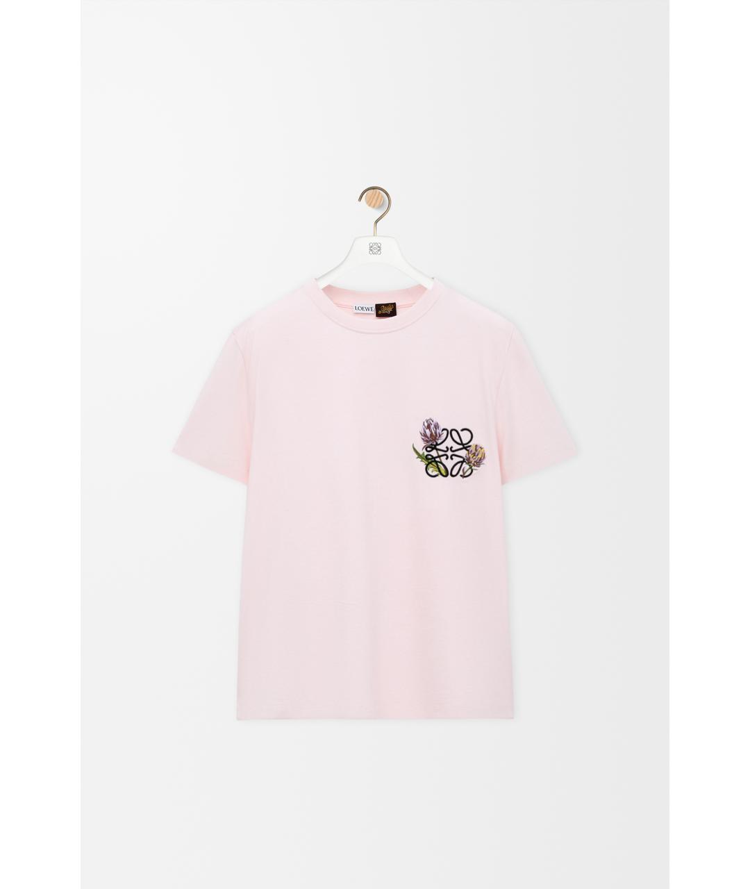 LOEWE Розовая хлопковая футболка, фото 3