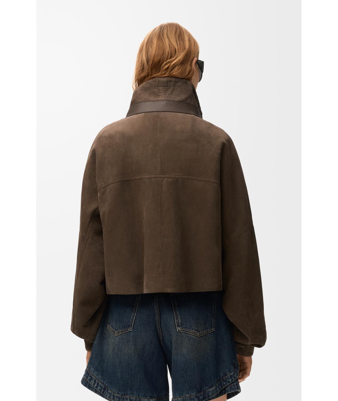 LOEWE Коричневая замшевая куртка, фото 3