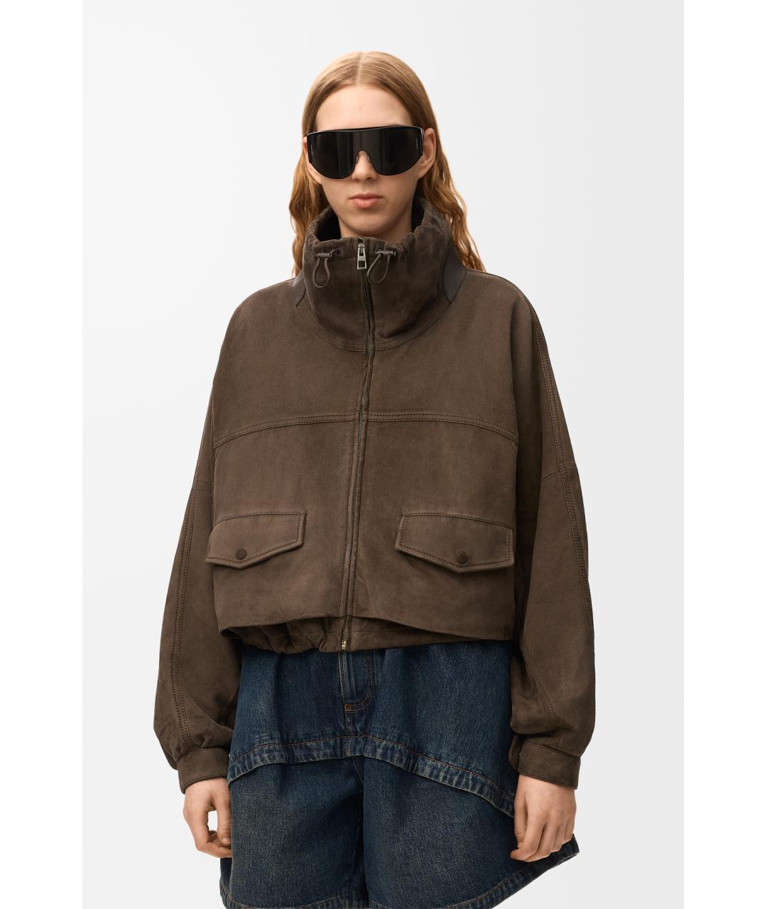 LOEWE Коричневая замшевая куртка, фото 2