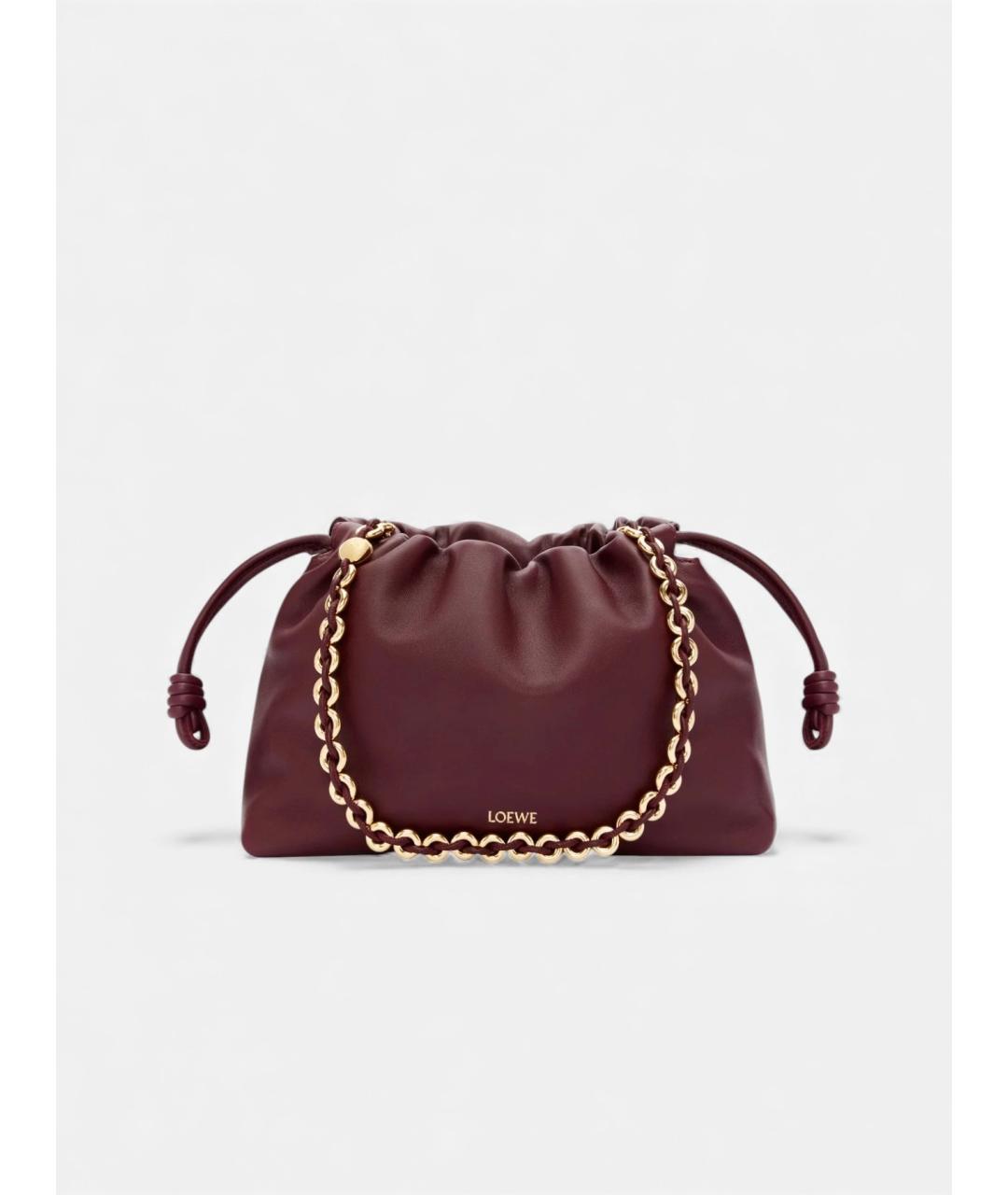 LOEWE Бордовая кожаная сумка через плечо, фото 2