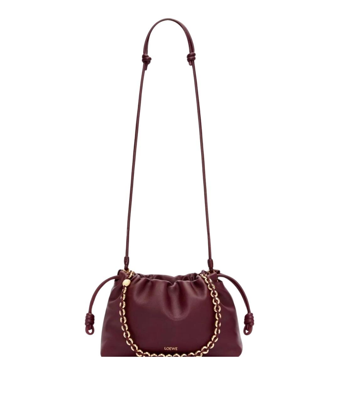 LOEWE Бордовая кожаная сумка через плечо, фото 1