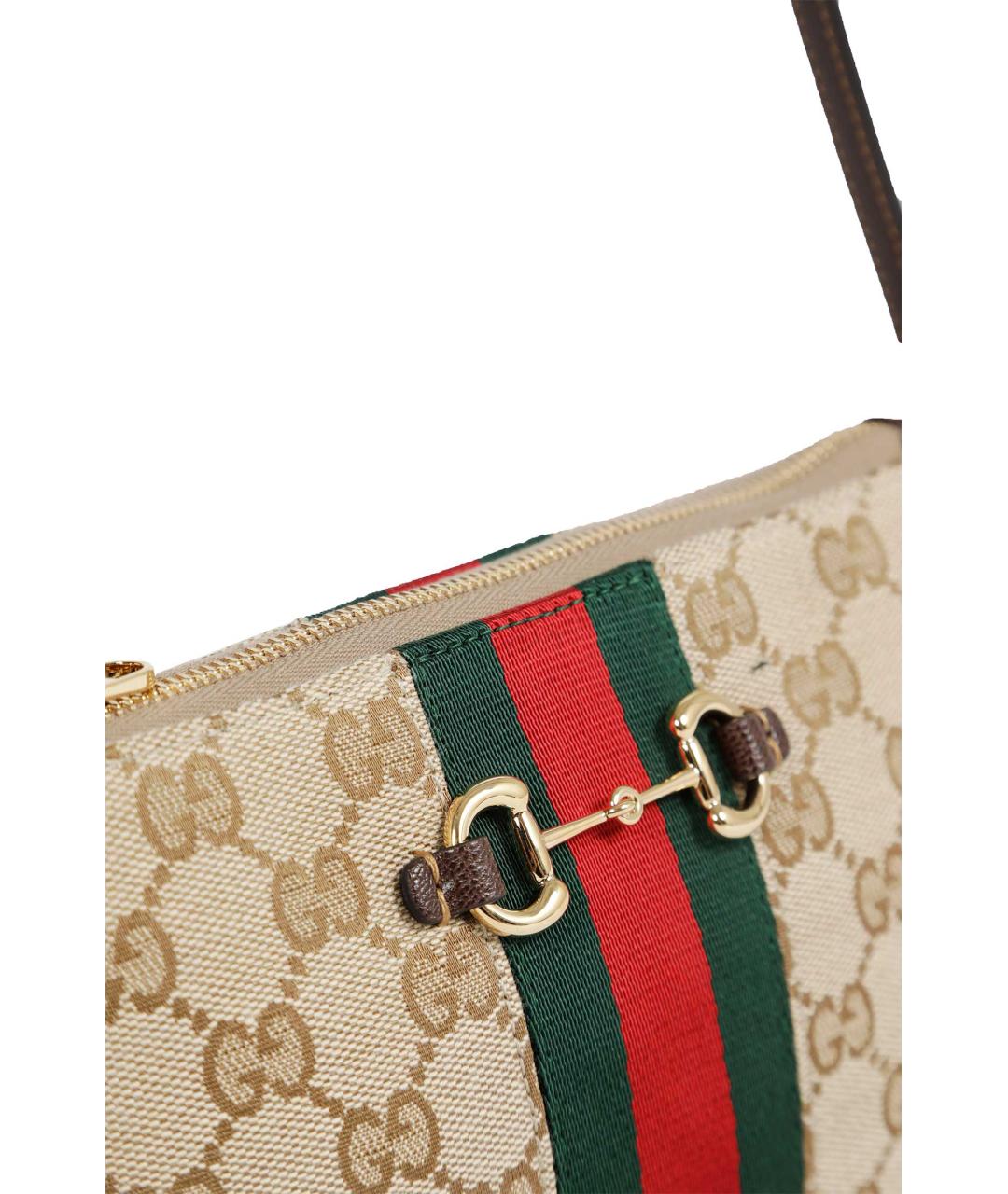 GUCCI Бежевая тканевая сумка через плечо, фото 2