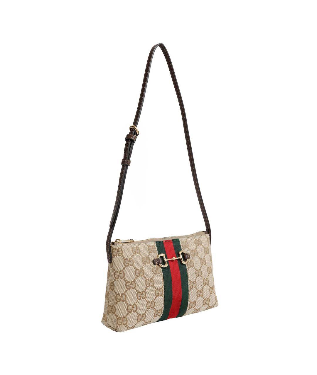 GUCCI Бежевая тканевая сумка через плечо, фото 4