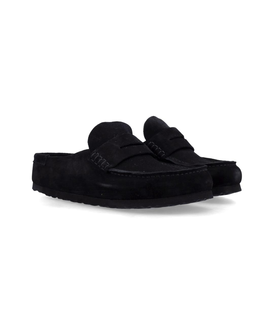 BIRKENSTOCK Черные кожаные шлепанцы, фото 2