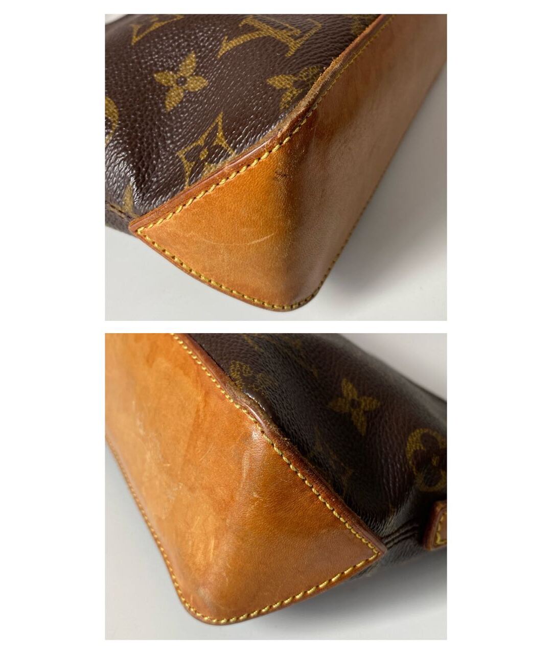 LOUIS VUITTON Коричневая кожаная сумка через плечо, фото 8