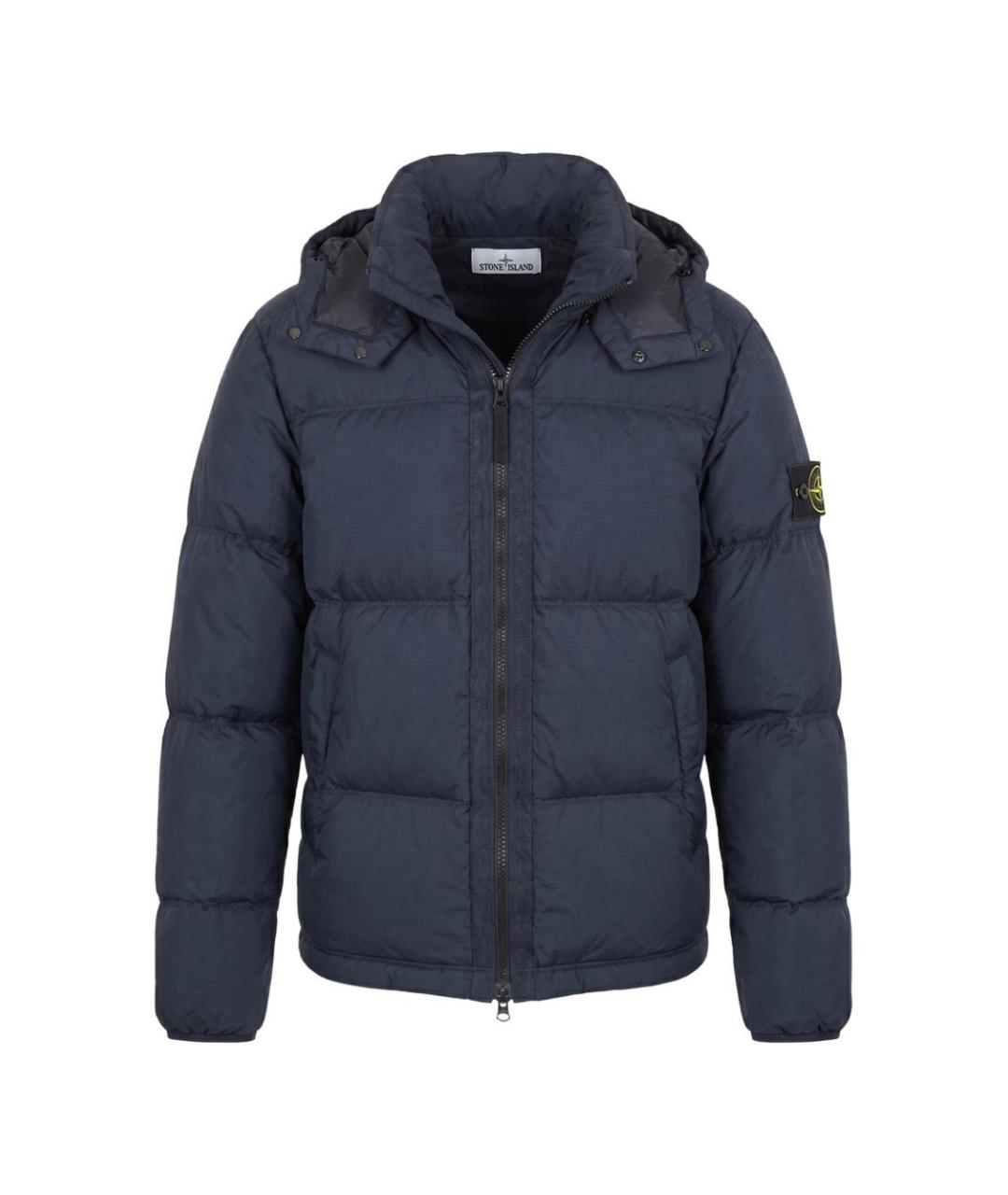 STONE ISLAND Синий полиамидовый пуховик, фото 1