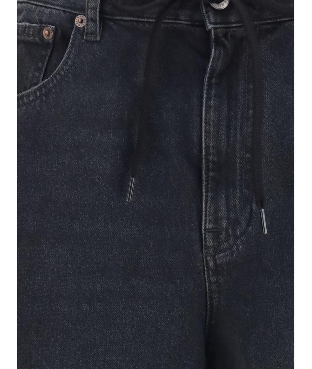 MM6 MAISON MARGIELA Черные хлопковые прямые джинсы, фото 2