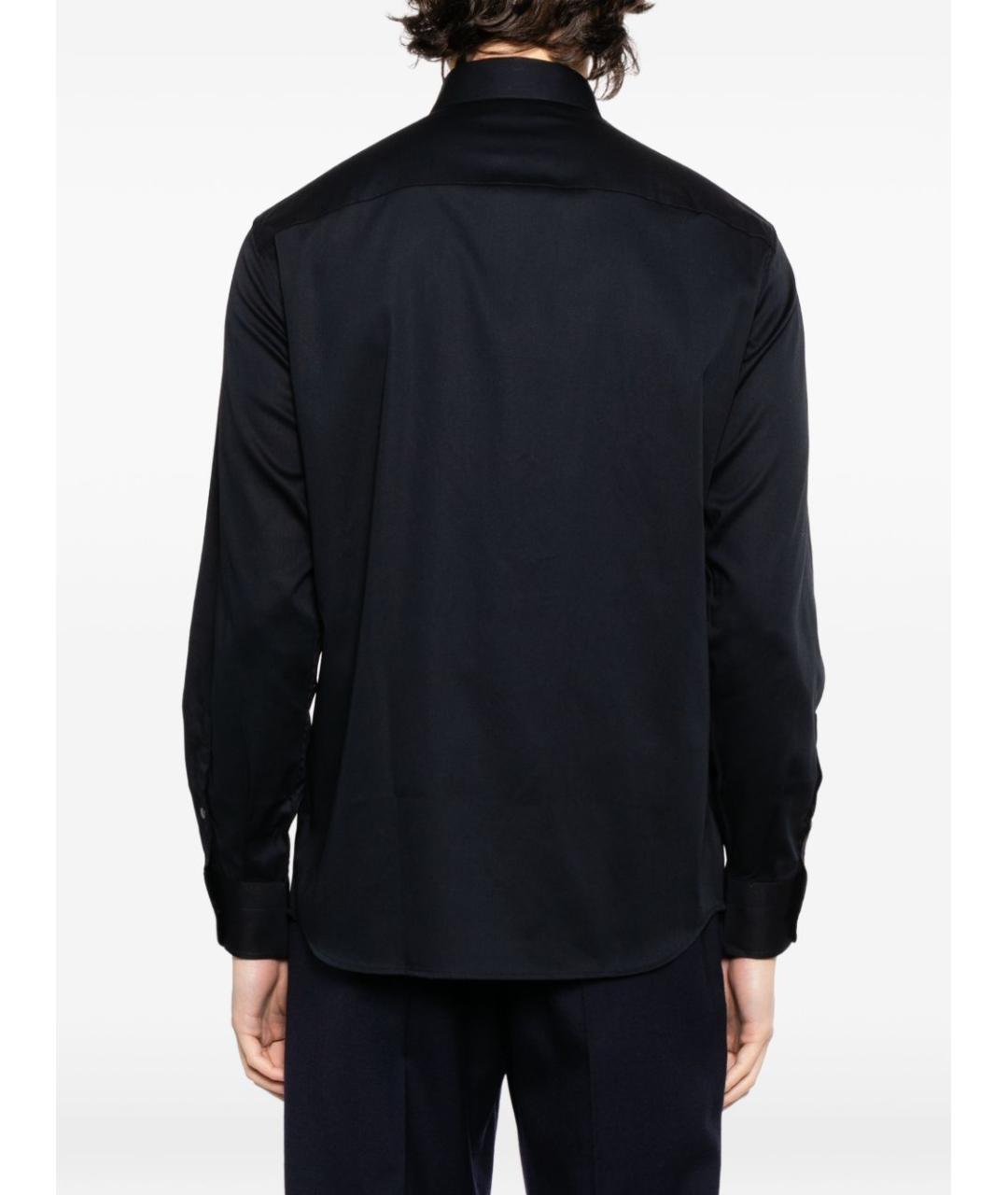 EMPORIO ARMANI Темно-синяя хлопковая классическая рубашка, фото 5