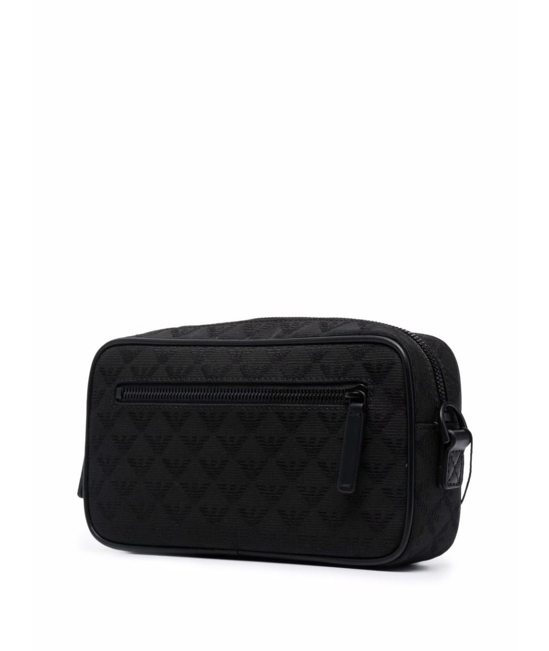 EMPORIO ARMANI Черная хлопковая барсетка, фото 5