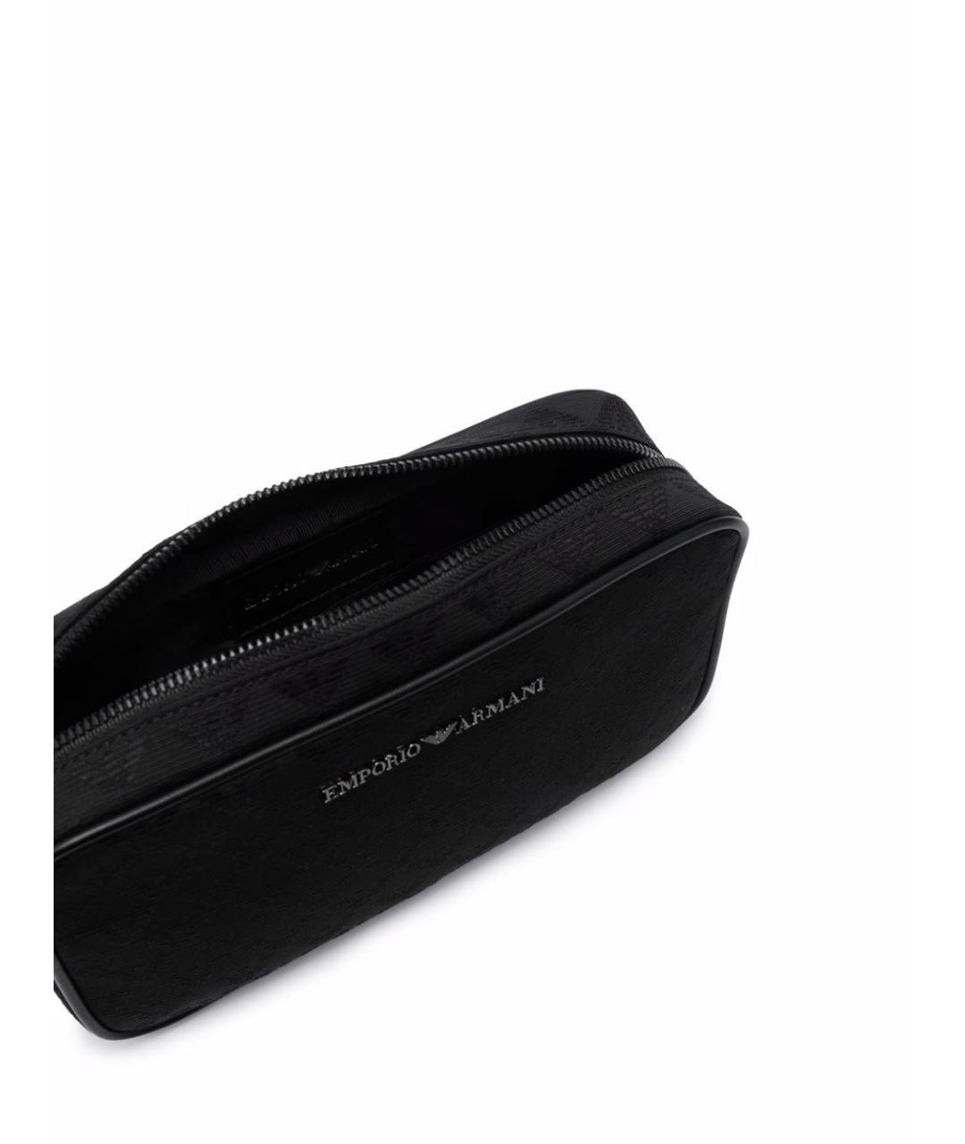 EMPORIO ARMANI Черная хлопковая барсетка, фото 4