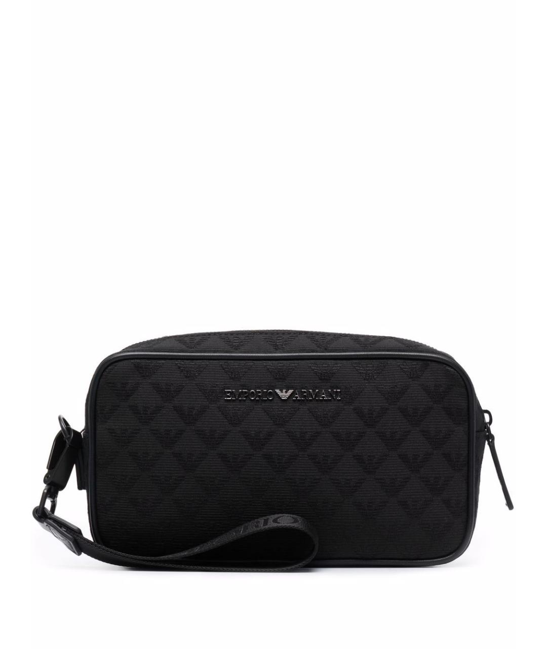 EMPORIO ARMANI Черная хлопковая барсетка, фото 1