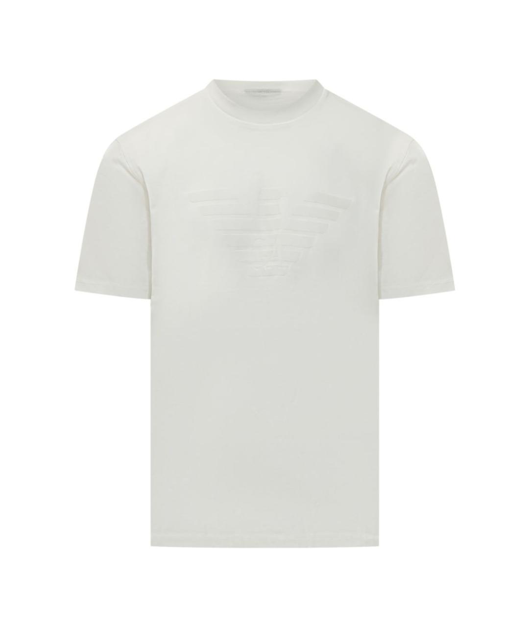 EMPORIO ARMANI Белая хлопковая футболка, фото 1