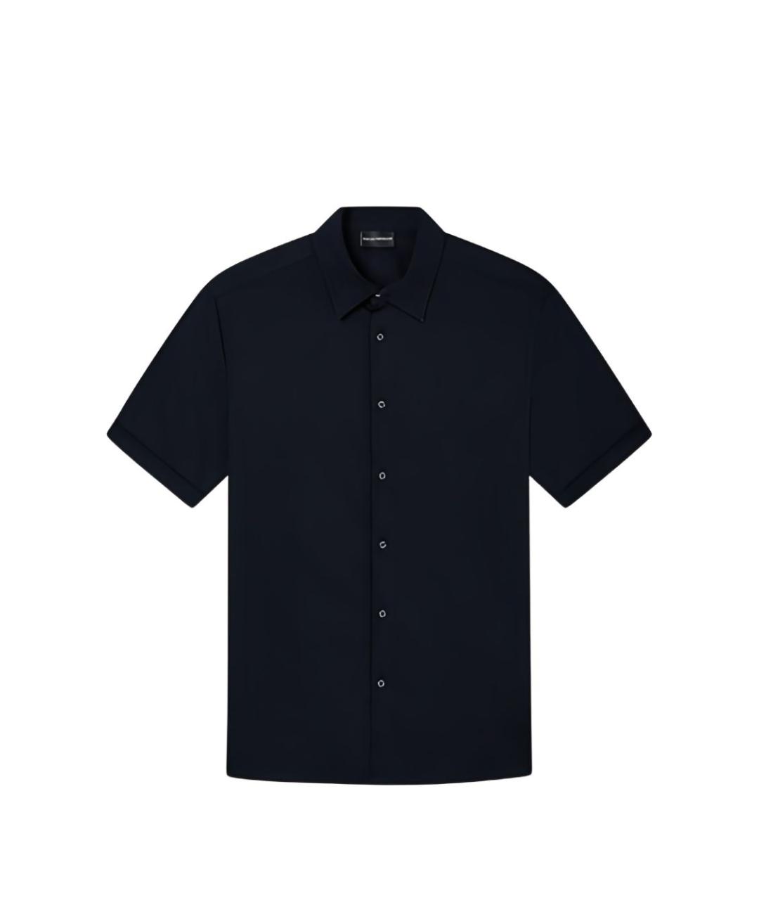 EMPORIO ARMANI Темно-синяя хлопковая классическая рубашка, фото 1