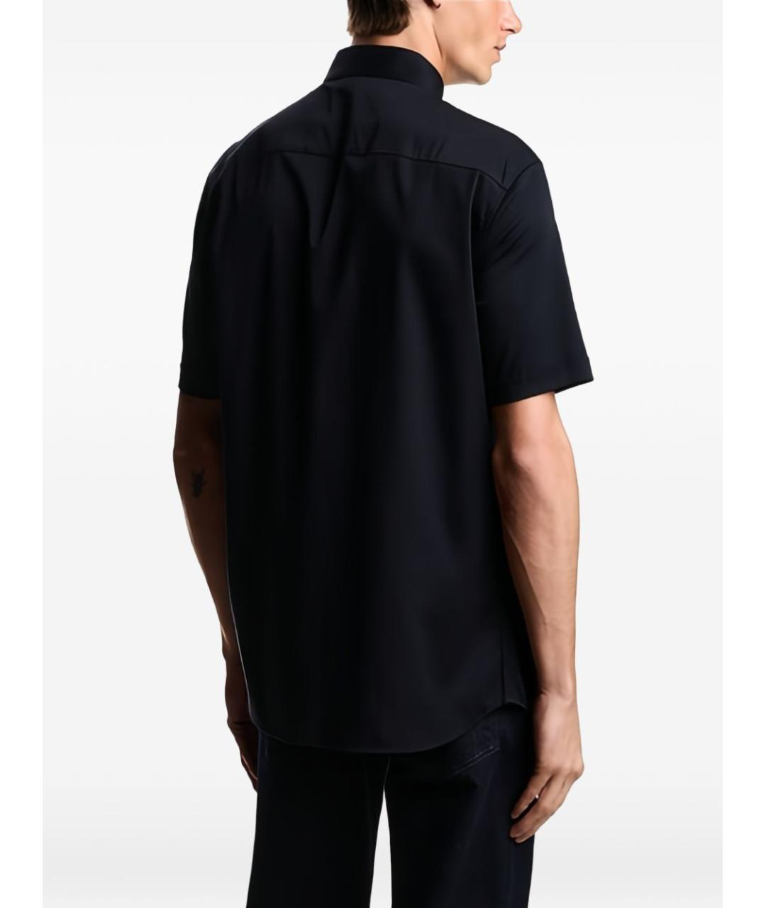 EMPORIO ARMANI Темно-синяя хлопковая классическая рубашка, фото 3